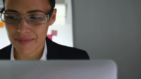 Analyst opening laptop projecting tech interface around head and monitoring data until retracting. Futurism, technology, data visualization, professional, innovation, digital, futuristic - Powered by Shutterstock - Get 15% off with code: PIKWIZARD15