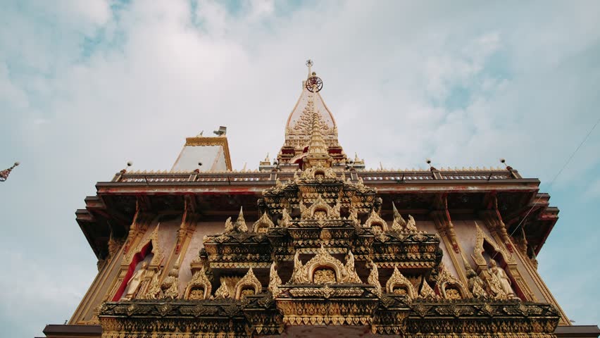 Wat chalong, a buddhist temple in Phuket, Thailand, showcasing its intricate architecture and vibrant colors