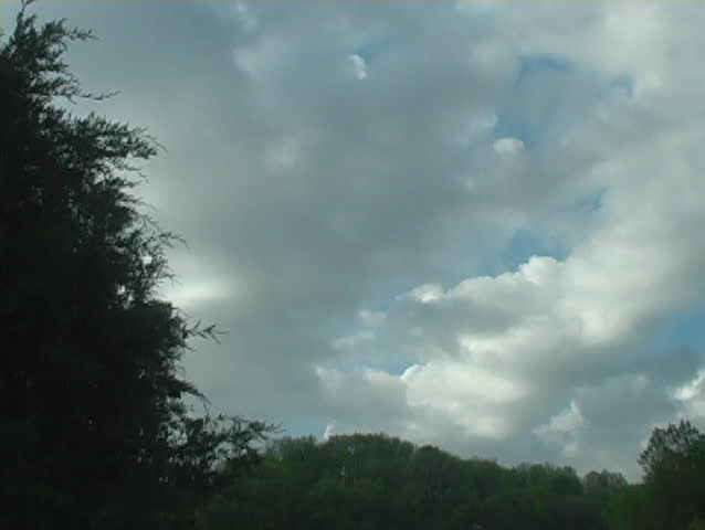 A time lapse of clouds and blue sky on a spring morning in Virginia