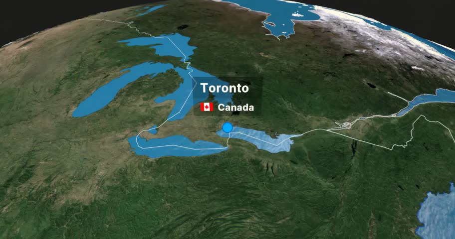 Toronto to New York 4K 3D Animated Flight Route – International Airplane Path for Travel and Business Videos