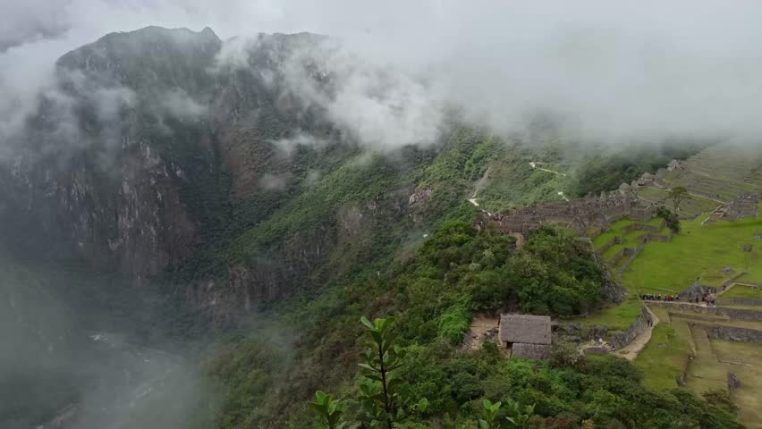 Machu Picchu ancient city view from Huchu