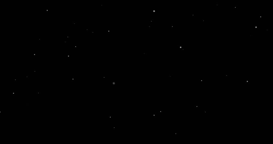 Slowly falling snow. Snowflakes Christmas overlay. Dark alpha channel with moving white snowfall particles. Winter weather. Realistic graphic 3D animated footage