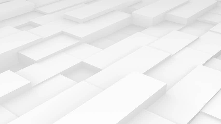 Abstract cubic geometric background, white modern and minimalistic design. 4k Seamless loop 3D digital cubes motion