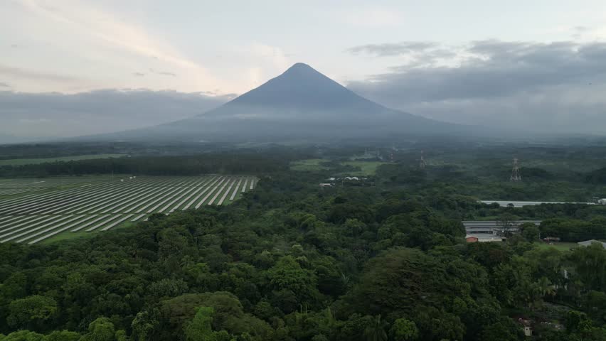 Cinematic shot Drone nature and Volcano