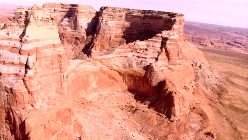 Aerial shot of large rock formation