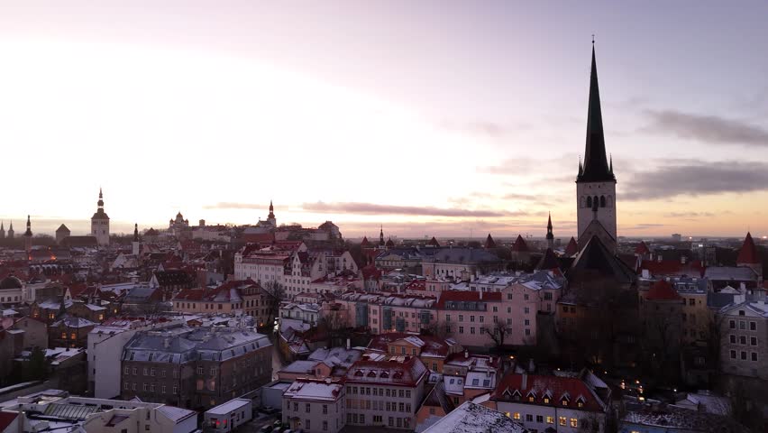 Tallinn old town aerial view Estonia