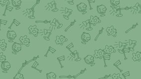 Light green background with scattered school icons drawn. Suitable for educational presentations, backtoschool designs, and student projects. Excellent for online courses. - Powered by Shutterstock - Get 15% off with code: PIKWIZARD15