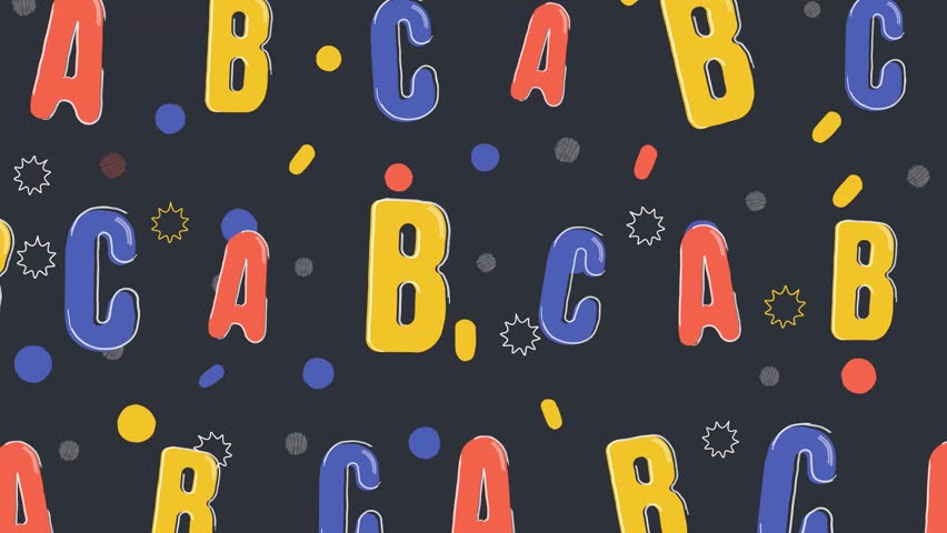 Pattern abc letters background suitable for graphic design projects, posters, stationery, and packaging.