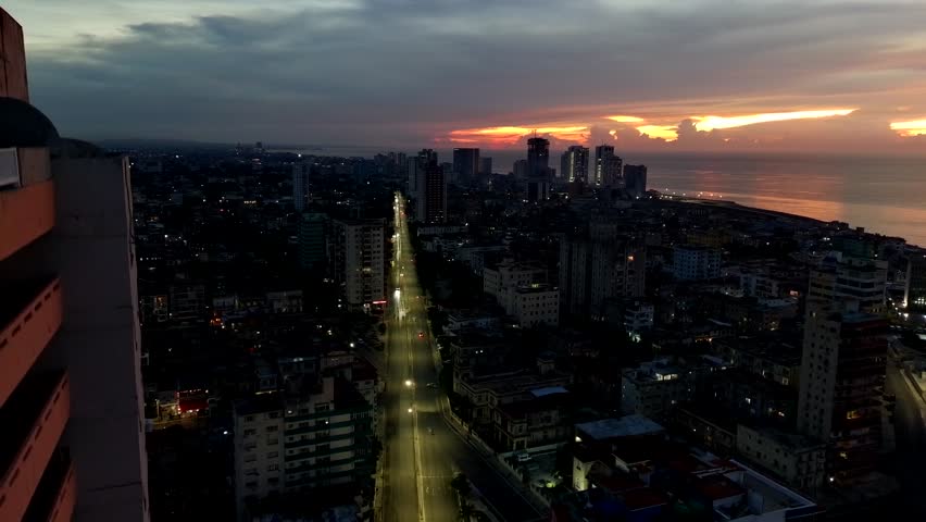 Vedado, Havana, Cuba Drone 4K