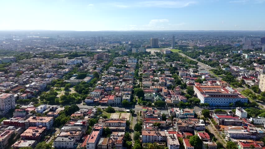 Vedado, Havana, Cuba Drone 4K