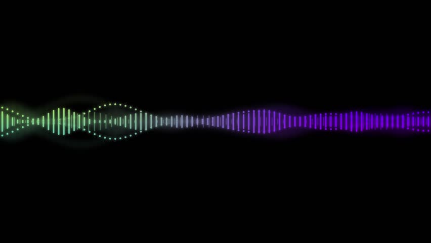 Motion graphics of neon colored waveform