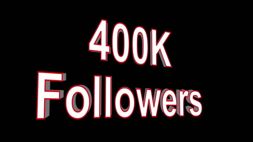 400K Followers 3D Celebration Animation Transparent. 3D Animated 400K Followers Counter Celebration.