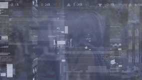 Animation of asian woman in hijab catching taxi over cityscape. Global business finances connections and digital interface concept digitally generated video. - Powered by Shutterstock - Get 15% off with code: PIKWIZARD15