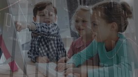 Kids as business executives working on computer in office 4k. Global business data processing connections technology and digital interface concept digitally generated video. - Powered by Shutterstock - Get 15% off with code: PIKWIZARD15