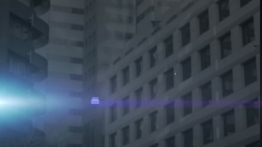 Animation of ticking clock, blue light spot and stock market data processing against tall building. Global economy and business technology concept - Powered by Shutterstock - Get 15% off with code: PIKWIZARD15