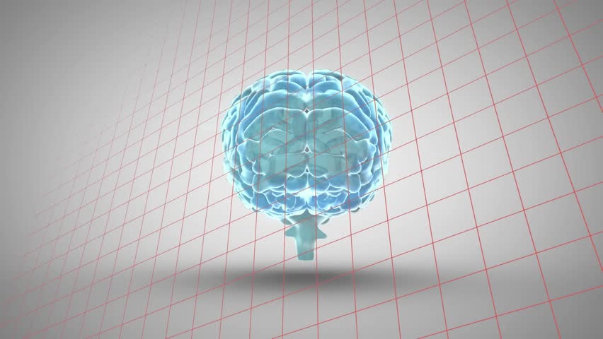 Animation of mathematical equations and diagrams on grid pattern over human brain. Digitally generated, hologram, formulas, anatomy, artificial intelligence and technology concept. - Powered by Shutterstock - Get 15% off with code: PIKWIZARD15