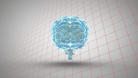 Animation of mathematical equations and diagrams on grid pattern over human brain. Digitally generated, hologram, formulas, anatomy, artificial intelligence and technology concept. - Powered by Shutterstock - Get 15% off with code: PIKWIZARD15