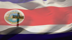 Animation of christian cross and flag of costa rica. Christianity, faith and religion concept digitally generated video. - Powered by Shutterstock - Get 15% off with code: PIKWIZARD15