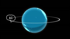 Animation of cloud with ai text and notifications spinning around globe over galaxy. Digitally generated, artificial intelligence, futuristic, cloud computing, space, globalization, technology, - Powered by Shutterstock - Get 15% off with code: PIKWIZARD15