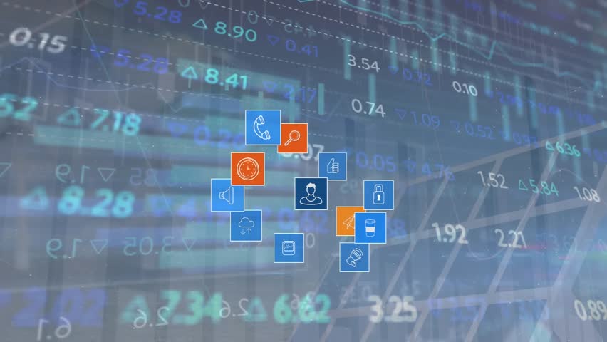 A trading board with changing numbers and graphs. Global business global business data processing digital interface and connections concept digitally generated video. - Powered by Shutterstock - Get 15% off with code: PIKWIZARD15