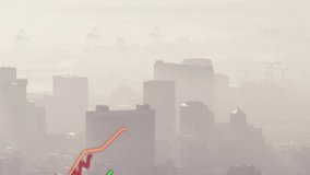 Animation of line graphs showing growth over aerial view of silhouette modern buildings in city. Digital composite, cityscape, architecture, urban, business, report, progress concept. - Powered by Shutterstock - Get 15% off with code: PIKWIZARD15