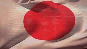 Animation of financial data processing against waving japan flag. National finance and business technology concept - Powered by Shutterstock - Get 15% off with code: PIKWIZARD15
