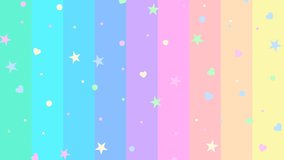 Stars hearts and dots seamless pattern. Pastel rainbow background with stars hearts and dots. Stars seamless pattern background loop animation. - Powered by Shutterstock - Get 15% off with code: PIKWIZARD15
