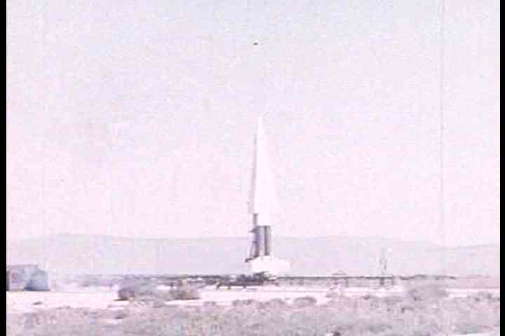 1950s - A guided missile launches into space. Royalty-Free Stock Footage #3915617