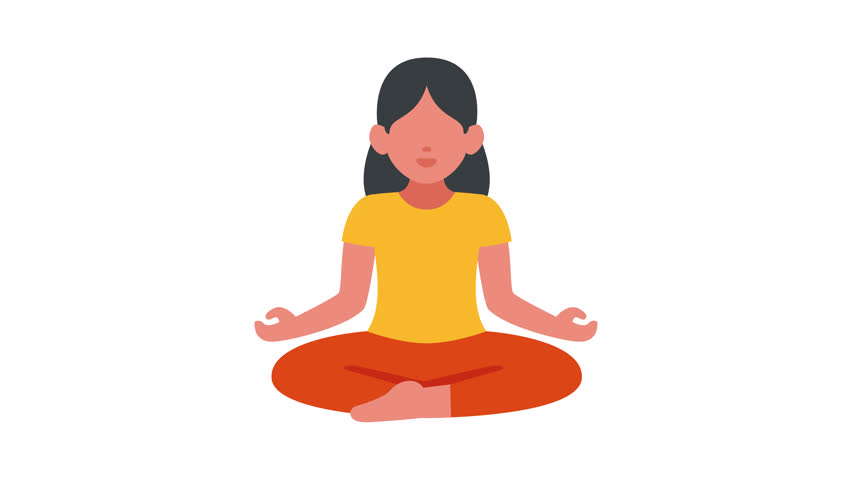 Woman in lotus position meditating, promoting yoga, relaxation and mindfulness. Perfect for health, wellness, and spiritual content.