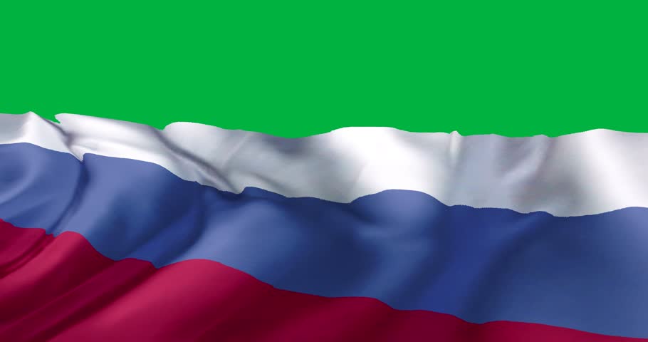 Animation of waving flag of russia with blank background. International relations, alliance and global politics concept digitally generated video.