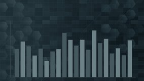 Bar chart columns animate upward on a dark, hexagonal, grid-patterned finance-themed background - Powered by Shutterstock - Get 15% off with code: PIKWIZARD15