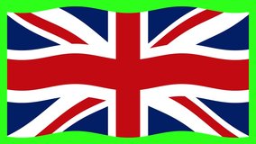 Union Jack waves with animated financial line graphs, green background, dynamic movement, economic visualization - Powered by Shutterstock - Get 15% off with code: PIKWIZARD15
