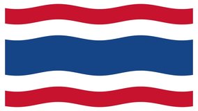 Thailand flag animation overlays iconic skyline, bull, and upward-moving candlestick stock chart on white background - Powered by Shutterstock - Get 15% off with code: PIKWIZARD15