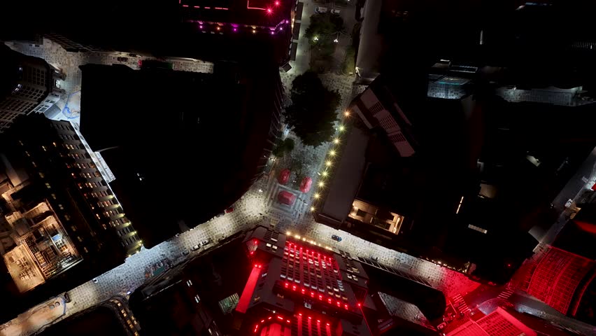 Financial Building At Sao Paulo In Brazil. Night City Landscape. Downtown District. Highrise Buildings. Financial Building At Sao Paulo In Brazil. Tourism Symbol. Sao Paulo Brazil.