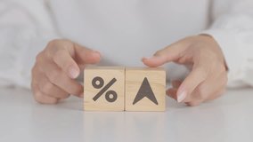 Percentage block change to UP and Down arrow. Interest rate, GDP, stocks market, financial, deflation and Inflation, ranking, mortgage, debt, Loan and Economic Recession concept - Powered by Shutterstock - Get 15% off with code: PIKWIZARD15