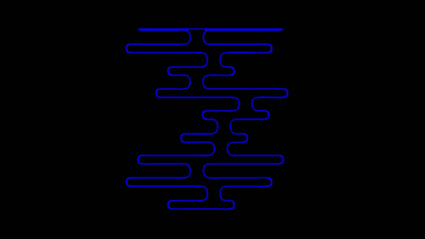 Dynamic Blue Patterns: A Visual Exploration of Abstract Shapes and Rhythmic Forms