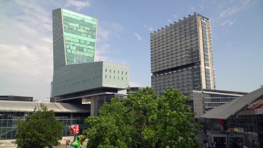 Modern architecture in central Lille, a city located in Nord department of France.