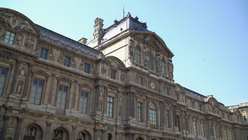 Captivating video capture showcase a Neoclassical building nestled in 1st arrondissement of Paris, France.