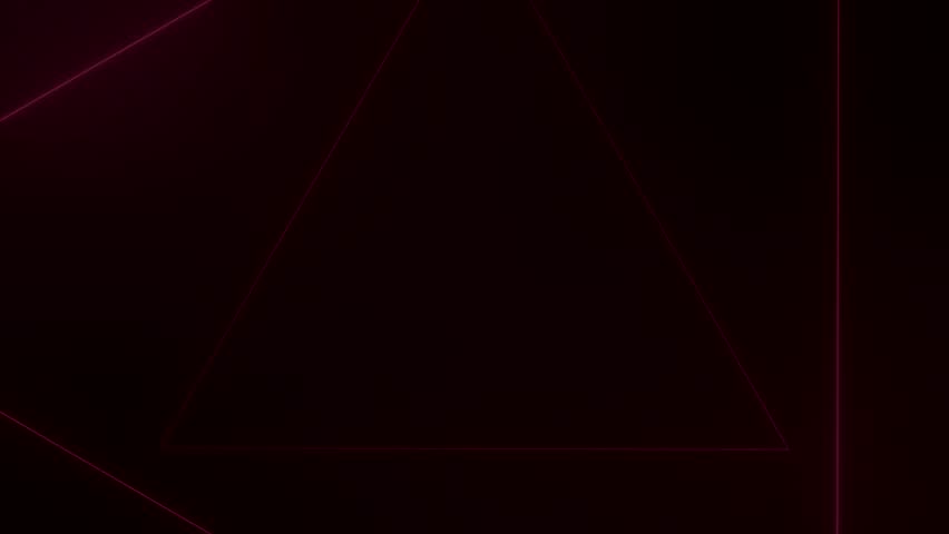 Dark abstract loop background with thin neon red lines creating geometric shapes like triangles and polygons