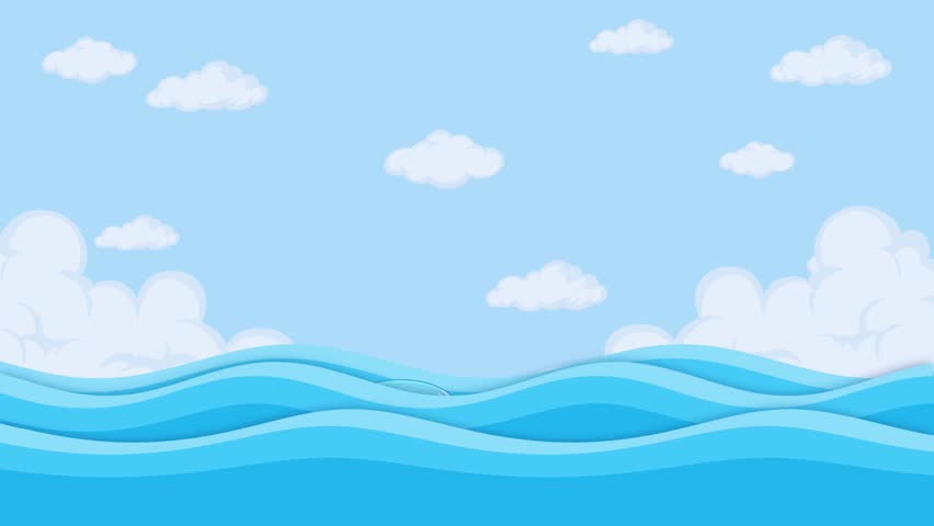 Beautiful motion graphic of a whale shark gracefully swimming through blue ocean waves — a stunning underwater animation showcasing marine life, tranquility, and ocean beauty.