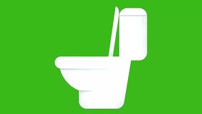 Animated white toilet on green screen. Perfect for humorous content, plumbing, or hygiene-related videos - Powered by Shutterstock - Get 15% off with code: PIKWIZARD15
