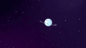 Minimalist Cartoon Planet with Ring Rotating in Deep Space - Powered by Shutterstock - Get 15% off with code: PIKWIZARD15