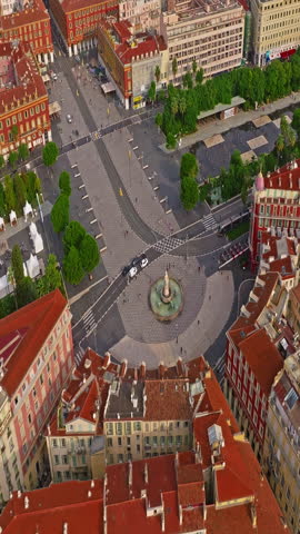  Aerial view of the historical cityscape. Nice, France, French Riviera