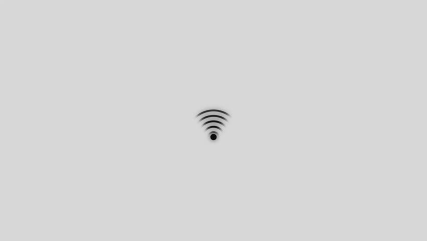 Minimalist Wi- Fi Signal Icon Animation Abstract Technology Concept Broadcast Wave Transmission