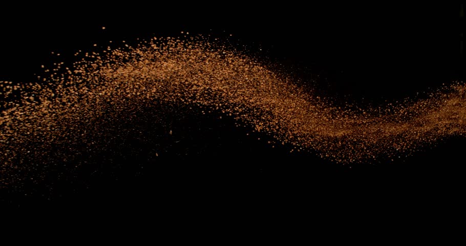 Super Slow Motion Tennis Ball in Flight with Clay Dust Explosion – Isolated on Black Background – 1000fps Ultra Slow Motion – Dynamic Sports Visual in Studio. Speed Ramp Effect.