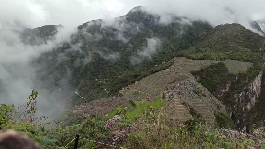 Machu Picchu ancient city view from Huchu