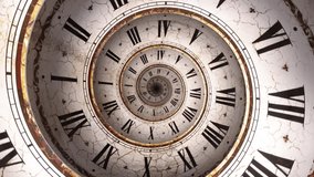 Vintage infinite spiral clock. Looping seamless 3d animation. 3D Illustration - Powered by Shutterstock - Get 15% off with code: PIKWIZARD15