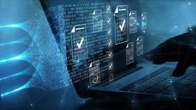 Document management concept, Businesswomen check analysts use AI computer intelligence and dashboards for business data analysis and data management systems and metrics connected to databases. - Powered by Shutterstock - Get 15% off with code: PIKWIZARD15