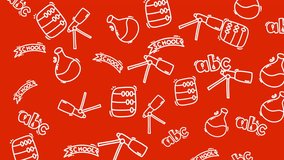 Doodle School Education Animated Background in Orange Color Loop - Powered by Shutterstock - Get 15% off with code: PIKWIZARD15