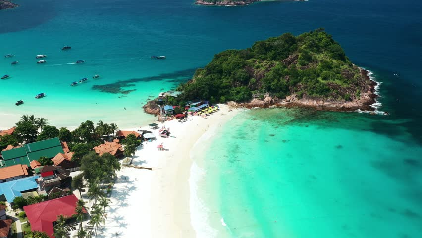 The most beautiful Long Beach in Redang Island, Malaysia. Tropical beach in the South China Sea